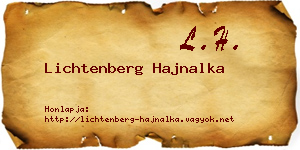 Lichtenberg Hajnalka névjegykártya